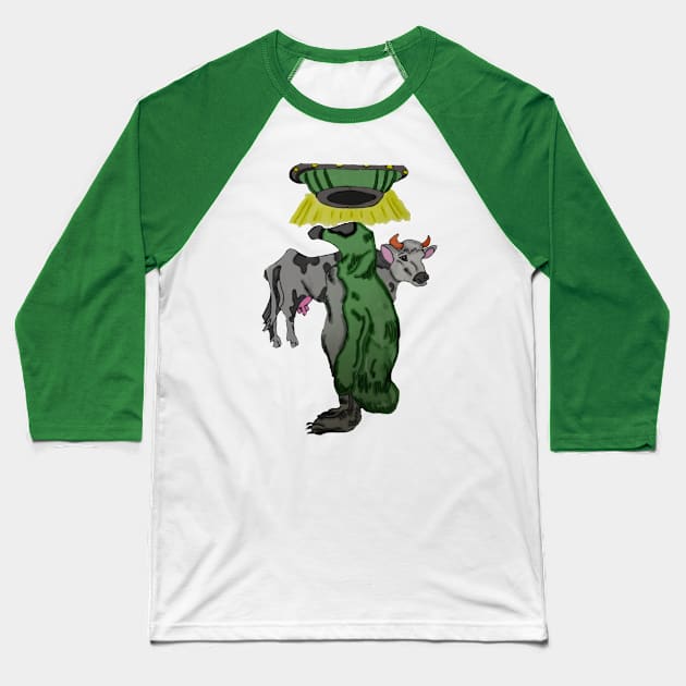 Extraterrestrial Penguin Baseball T-Shirt by Cassie’s Cryptid Land